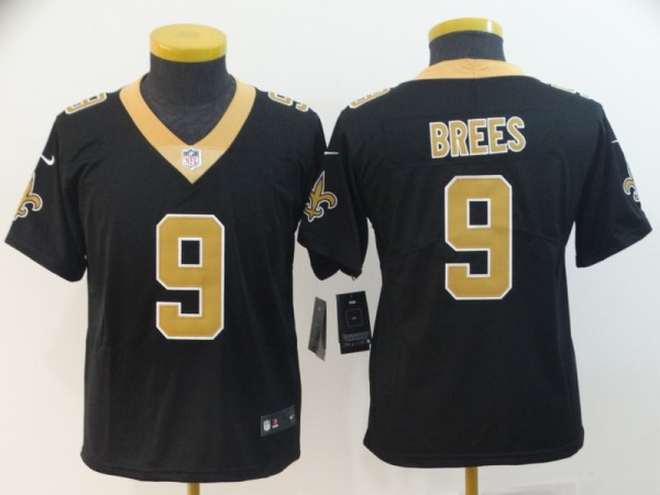 Youth New Orleans Saints #9 Brees Black Vapor Untouchable Limited NFL Jersey