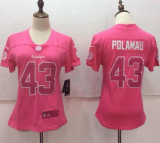 Womens Pittsburgh Steelers #43 Troy Polamalu Pink Limited New Jersey