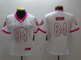 Women NFL Pittsburgh Steelers #84 Brown White Pink Color Rush Jersey