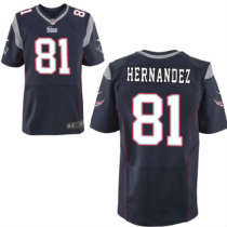 Nike New England Patriots #81 Aaron Hernandez Blue Elite Jersey