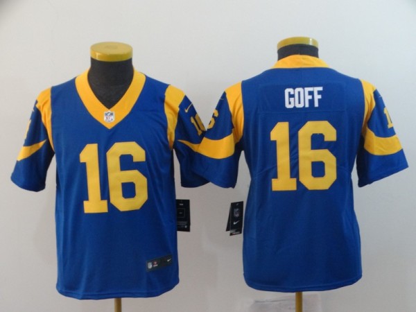 Youth NFL Los Angeles Rams #16 Goff Blue Vapor Untouchable Limited Jersey