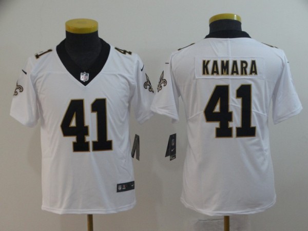 Youth NFL New Orleans Saints 41 Kamara White Vapor Untouchable Limited Jersey