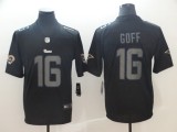 Nike 2018 Los Angeles Rams #16 Jared Goff Fashion Impact Black Color Rush Limited Jersey