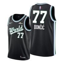 NBA Mavericks 77 Luka Doncic Black 2019 Rising Star Team USA Men Jersey