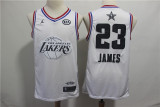 NBA Lakers 23 LeBron James 2019 All-Star White Swingman Men Jersey