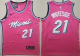 NBA Heat 21 Hassan Whiteside Pink 2018-19 Earned Edition Nike Men Jersey