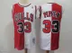 NBA Bulls 33 Scottie Pippen Red and White Retro Split Men Jersey
