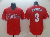 MLB Phillies 3 Bryce Harper Red Game Men's Jersey