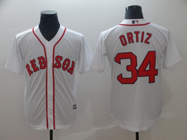 MLB Boston Red Sox #34 Ortiz White Game Jersey