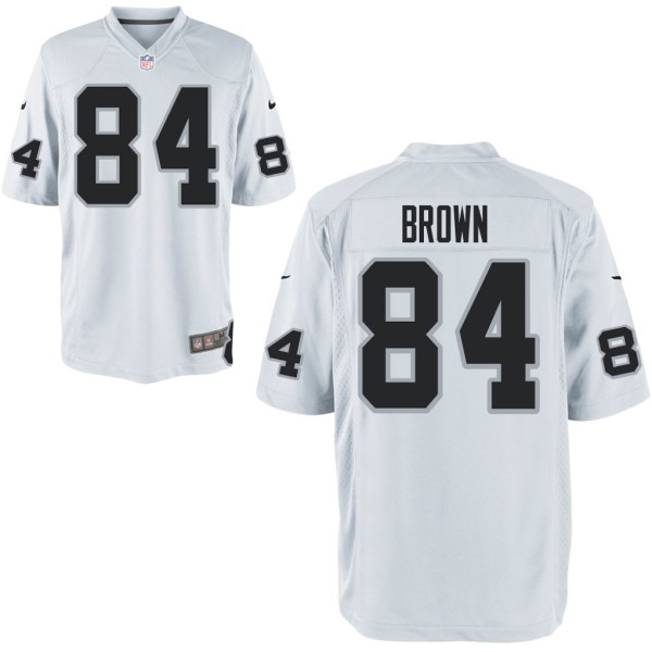 New 2019 Oakland Raiders  #84 Antonio Brown Men's Stitched White Elite Jersey