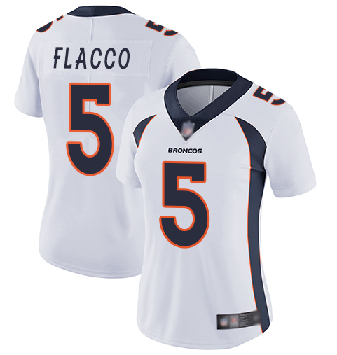 Women Nike Denver Broncos #5 Joe Flacco White Alternate Vapor Untouchable Limited Player NFL Jersey