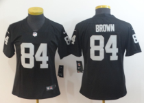 Women Oakland Raiders #84 Brown Vapor Untouchable Black Limited Jersey