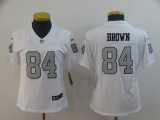 Women Nike Oakland Raiders #84 Brown White Color Rush Limited Jersey