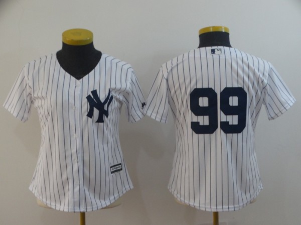 Women New York Yankees #99 Aaron Judge White MLB Jersey