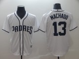 MLB San Diego Padres #13 Machado White Game Men's Jersey