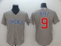 MLB Chicago Cubs #9 Baez Grey Game Mens Jersey