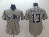 MLB San Diego Padres #13 Machado Grey Game Men's Jersey