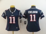 Women Nike New England Patriots #11 Edelman Blue Vapor Untouchable White Limited Jersey