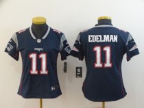 Women Nike New England Patriots #11 Edelman Blue Vapor Untouchable White Limited Jersey