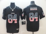 Nike 2018 Oakland Raiders #84 Brown USA Flag Fashion Black Color Rush Limited Jersey