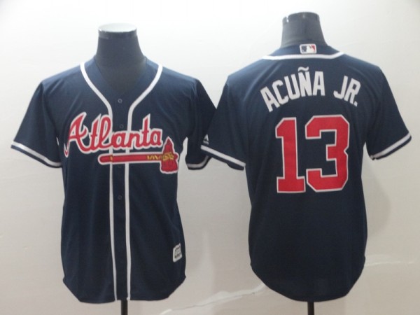 Atlanta Braves #13 Ronald Acuna MLB Men's Blue Game Jersey