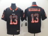 Nike 2018 Cleveland Browns #13 Odell Beckham Jr USA Flag Fashion Black Color Rush Limited Jersey