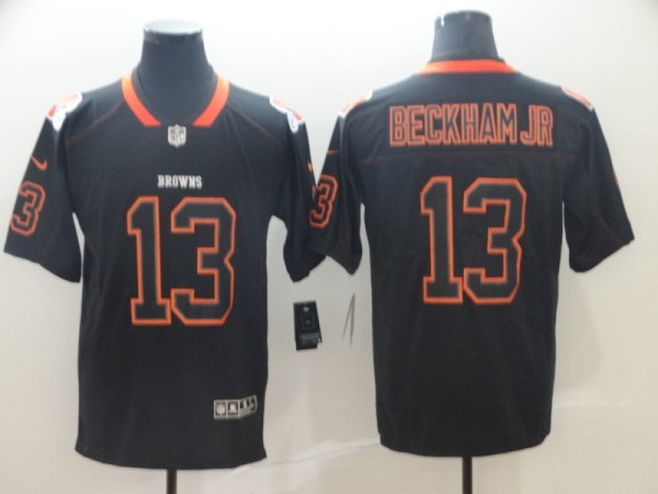 Nike 2018 Cleveland Browns #13 Odell Beckham Jr Lights Out Black Color Rush Limited Jersey