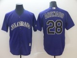 Men's Colorado Rockies #28 Nolan Arenado Purple Game Stitched MLB Jersey