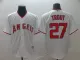 MLB Los Angeles Angels #27 Trout White Game Jersey