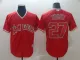 MLB Los Angeles Angels #27 Trout Red Game Jersey