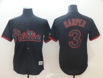 MLB Phillies #3 Bryce Harper Lights Out Black Game  Mens Jersey