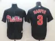 MLB Phillies #3 Bryce Harper Black Game Mens Jersey
