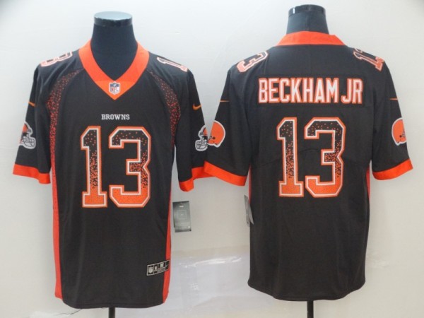 Nike 2018 Cleveland Browns #13 Odell Beckham Jr Black Drift Fashion Color Rush Limited Jersey