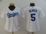 Women Los Angeles Dodgers #5 Seager White Jersey