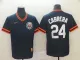 MLB Detroit Tigers #24 Cabrera Navy Blue Thowback Mens Jersey