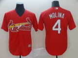 MLB Cardinals #4 Yadier Molina Red Game Men's Jersey