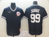 MLB New York Yankees #99 Judge Navy Blue Thowback Mens Jersey