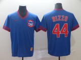 MLB Chicago Cubs #44 Rizzo Blue Thowback Mens Jersey