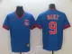 MLB Chicago Cubs #9 Baez Blue Thowback Mens Jersey