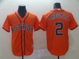 MLB Houston Astros #2 Bregman Orange Game Jersey