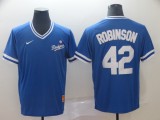 Los Angeles Dodgers #42 Robinson Blue Throwback Men Jersey