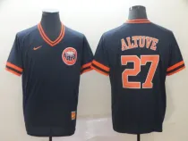 MLB Houston Astros #27 Altuve Navy Blue Throwback Mens Jersey