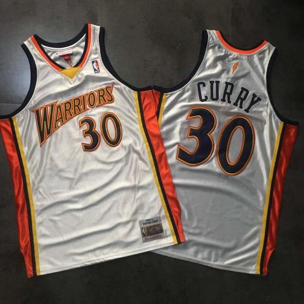 Gold State Warriors 30 Stephen Curry White 2009-10 Hardwood Classics Jersey