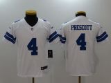 Youth Dallas Cowboys #4 Prescott White Vapor Untouchable Limited Jersey