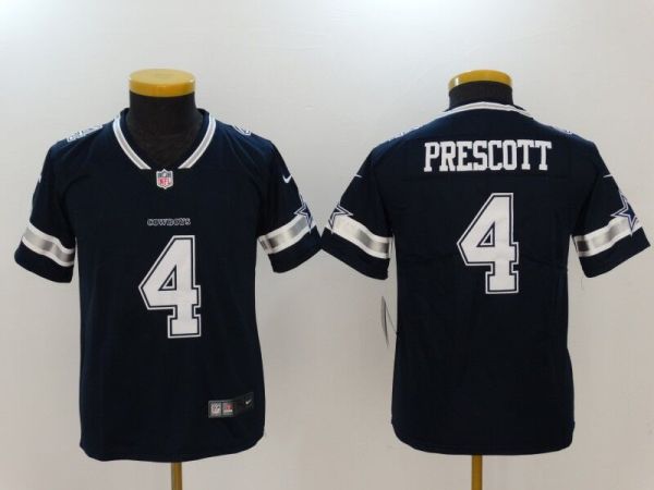 Youth Dallas Cowboys #4 Prescott Blue Vapor Untouchable Limited Jersey