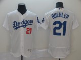 MLB Los Angeles Dodgers #21 Buehler White Blue Elite Jersey