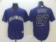 Rockies #27 Trevor Story Purple New Cool Base Stitched MLB Jersey