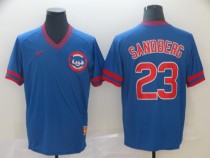 MLB Chicago Cubs #23 Sandberg Blue Thowback Mens Jersey