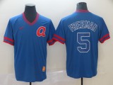 MLB Atlanta Braves #5 Freeman Blue Throwback Men Jersey