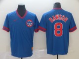 MLB Chicago Cubs #8 Dawson Blue Thowback Mens Jersey